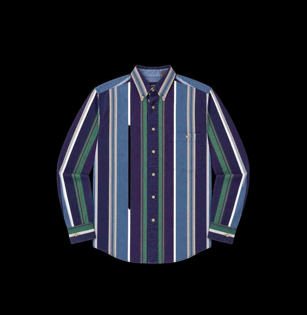 Haggar Casuals Vintage Men's Multicolor Striped Long Sleeve Button Down Shirt XL